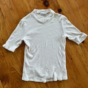 Stretch Knit Mock Neck short sleeve shirt S/M Lacausa